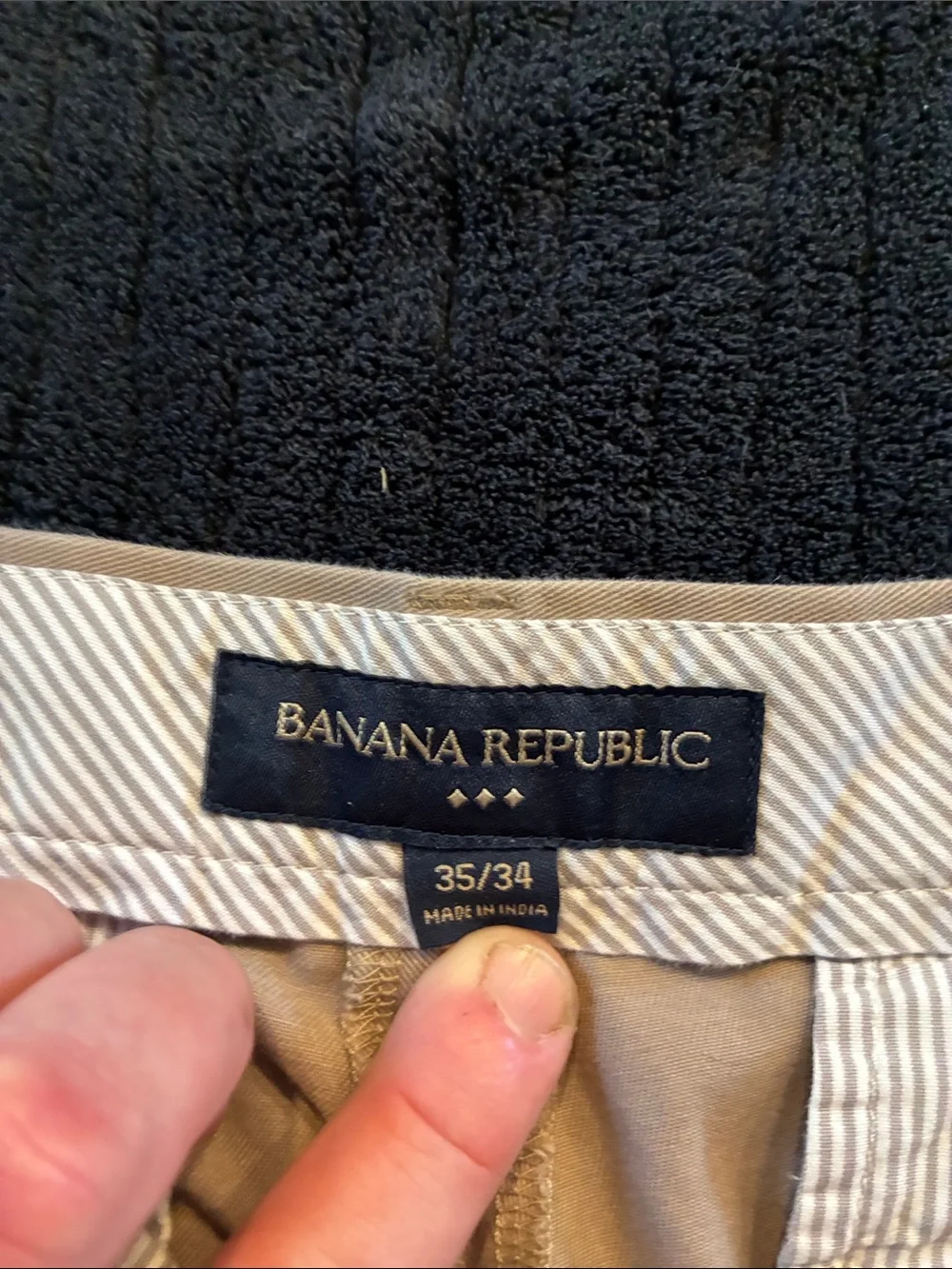 Banana Republic Tan Chino Waistband Detail